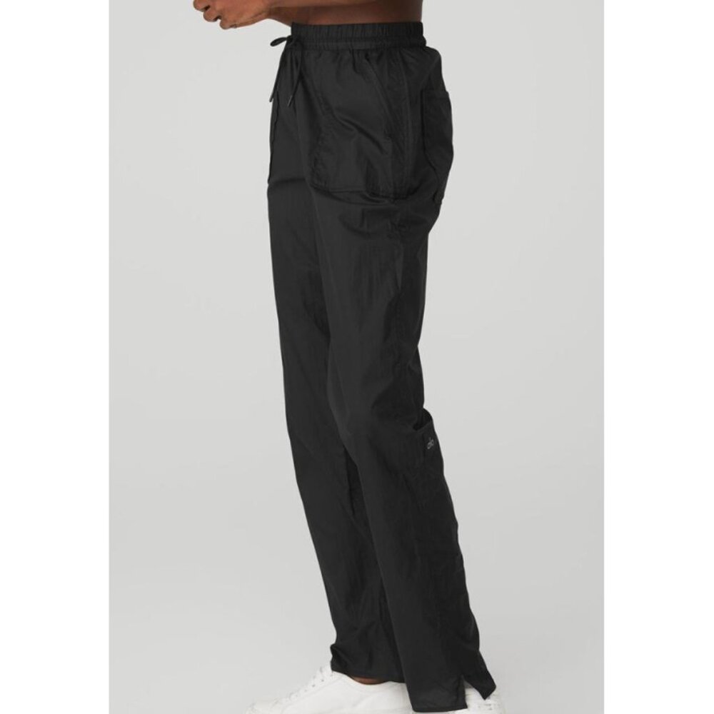 Alo Cloud Nine Pants Black High-Rise Waist Lightweight Windbreaker Track Joggers - Picture 5 of 12